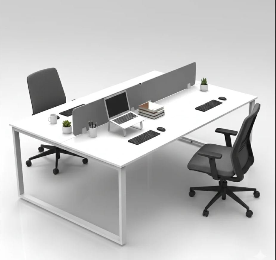 Workstation cluster of 2 face to face 120x160x75cm image 2