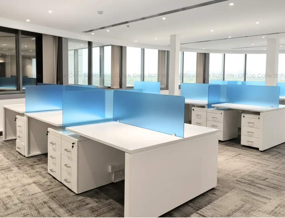 Workstation cluster of 2 Face to Face with fixed side pedestal box, Size:120x70
